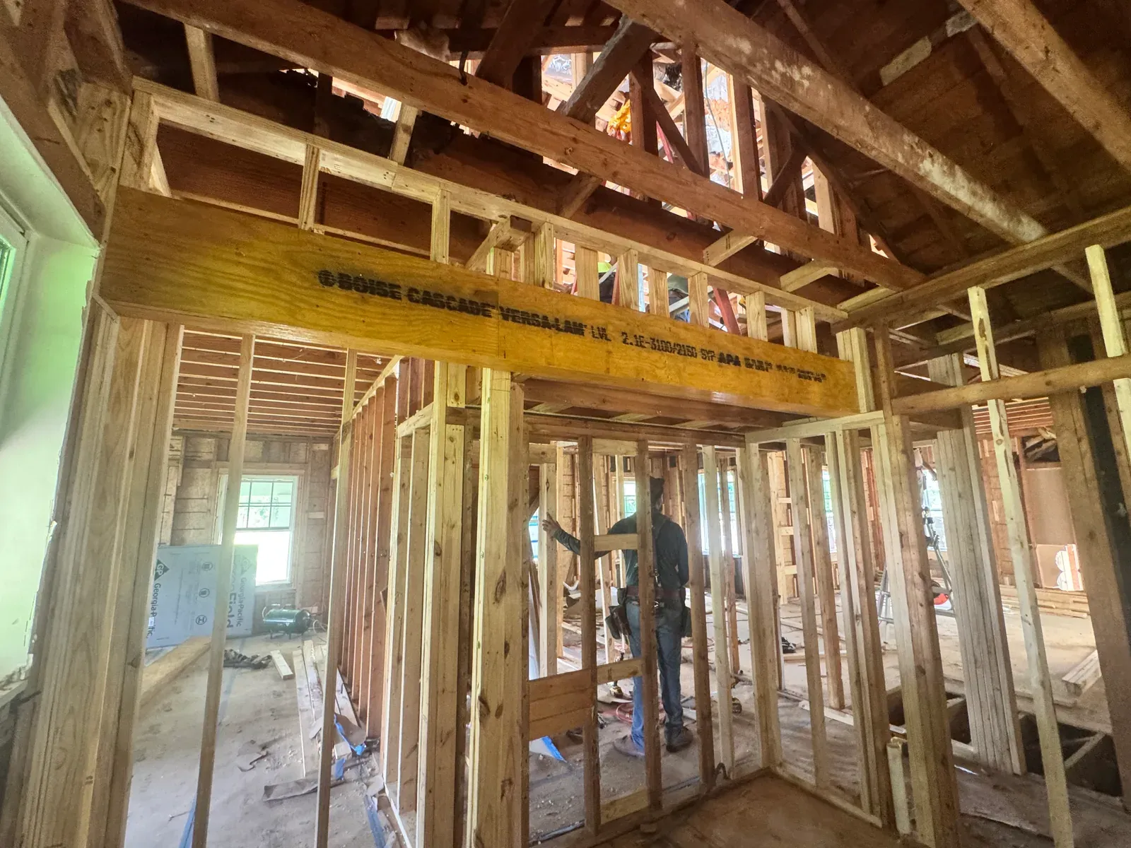 Daily log photo: new framing complete — Enso Homes Austin