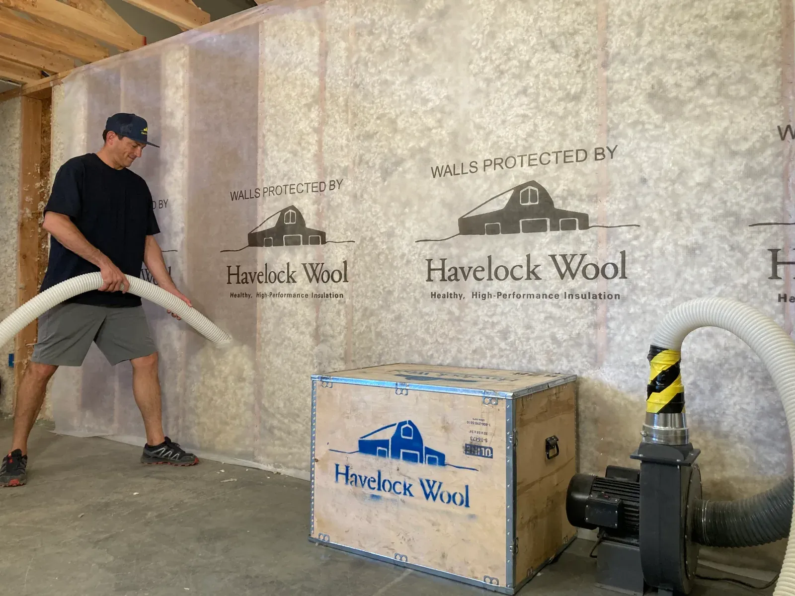 Non-toxic wool insulation installation · Enso Homes Austin